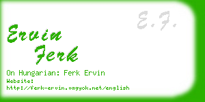 ervin ferk business card